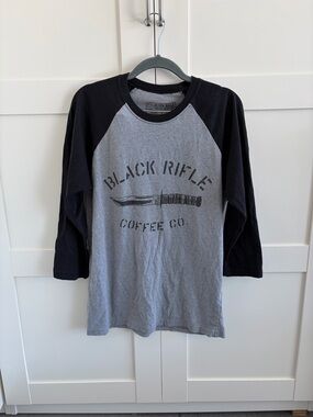 Black Rifle Coffee Co. Men's Gray & Black Raglan Long Sleeve Tee